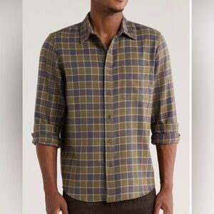 14th & Union Olive and Charcoal Plaid Shirt